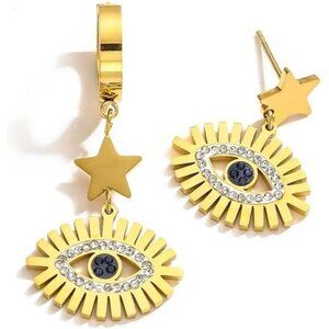 AB eyelash Statement Vintage Long Summer Earring for Women Jewelry